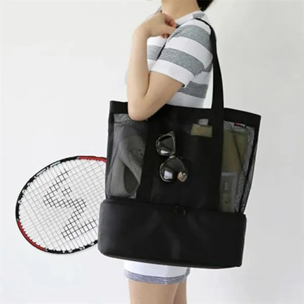 Large Capacity Wet And Dry Separation Mesh Beach Bag