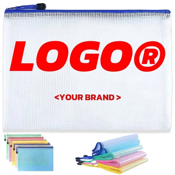Waterproof Transparent Mesh Zipper Data Storage Bag