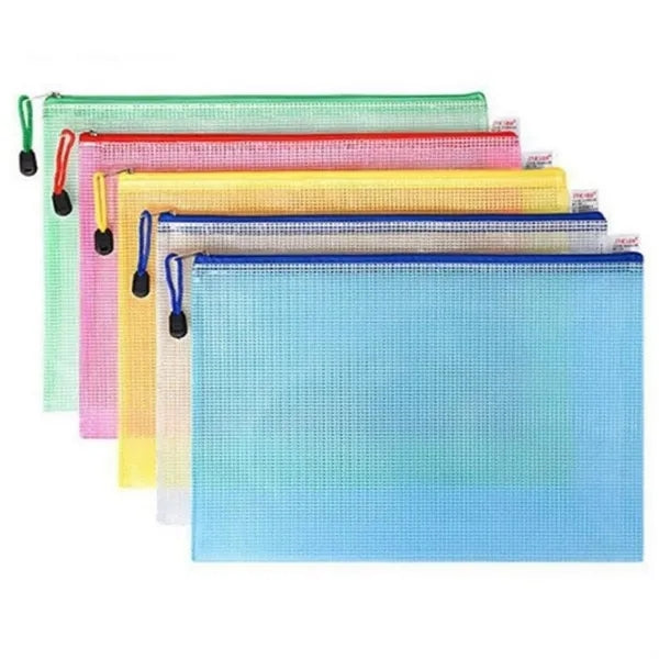 Waterproof Transparent Mesh Zipper Data Storage Bag
