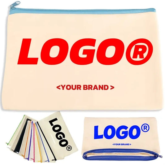 Blank Canvas Cosmetic Zipper Bag Pencil Case