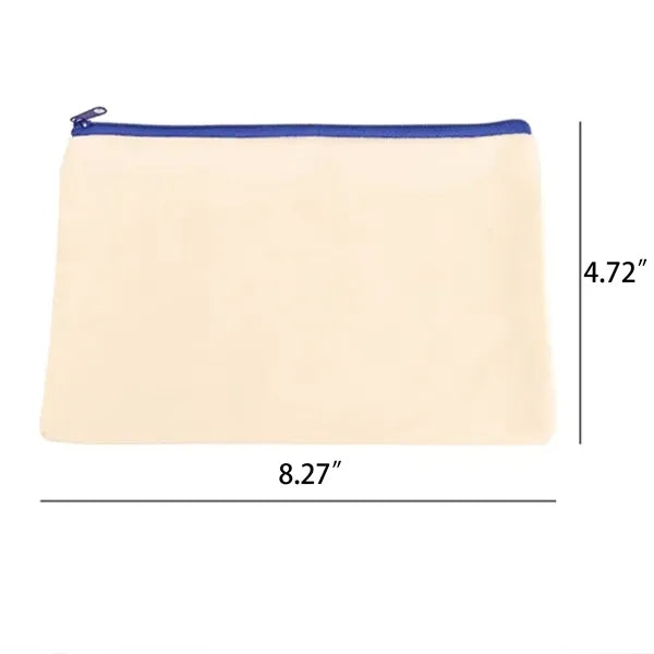 Blank Canvas Cosmetic Zipper Bag Pencil Case