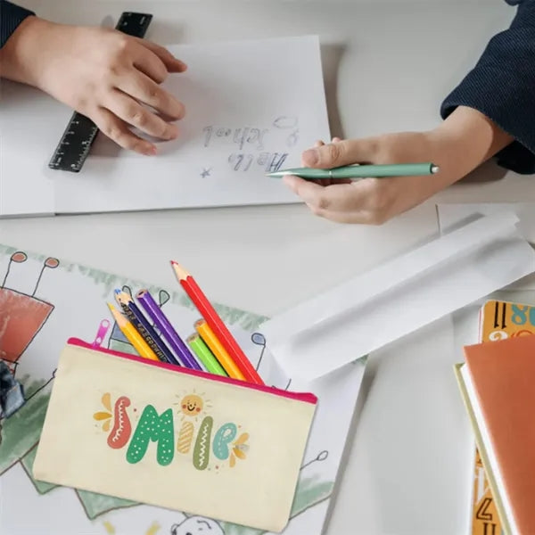 Blank Canvas Cosmetic Zipper Bag Pencil Case