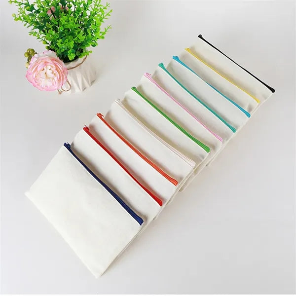 Blank Canvas Cosmetic Zipper Bag Pencil Case