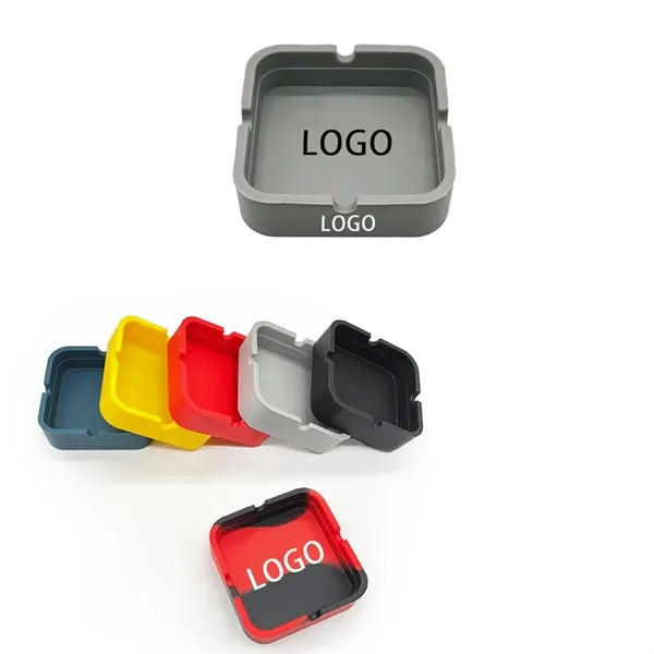 Unbreakable Silicone Insulated Square Ashtray