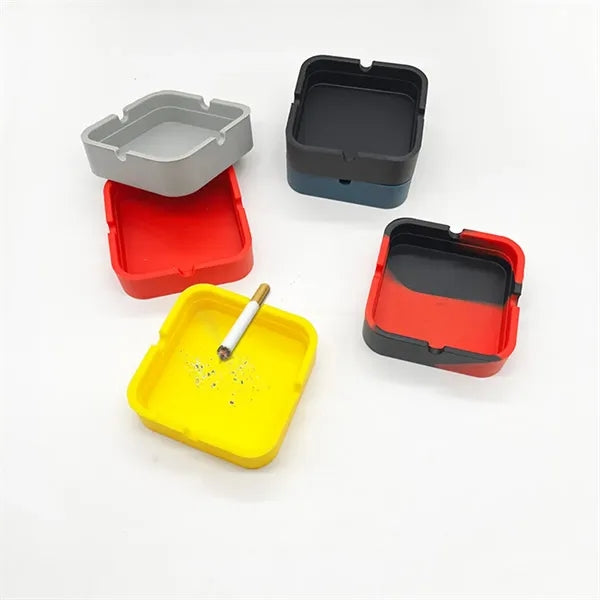 Unbreakable Silicone Insulated Square Ashtray