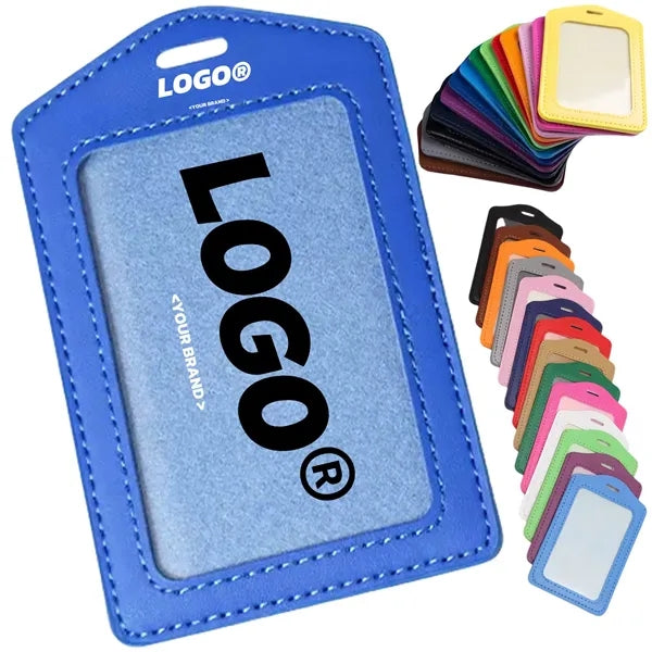 Color PU Leather Badge Holder Exhibition Card