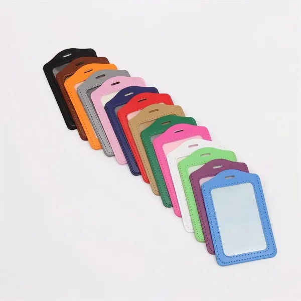 Color PU Leather Badge Holder Exhibition Card
