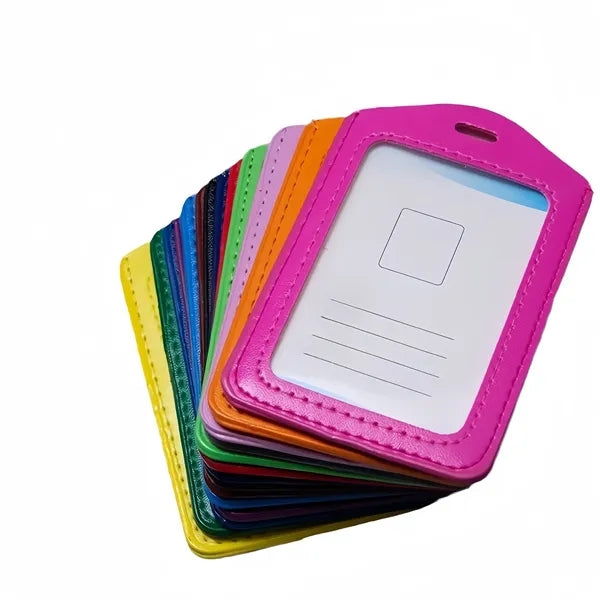 Color PU Leather Badge Holder Exhibition Card