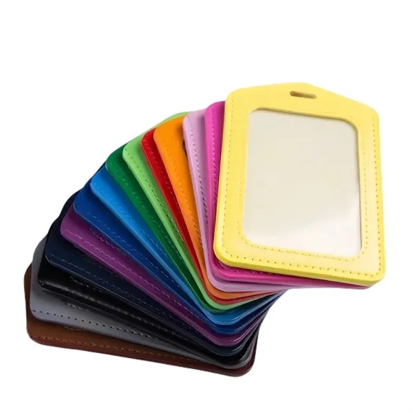 Color PU Leather Badge Holder Exhibition Card