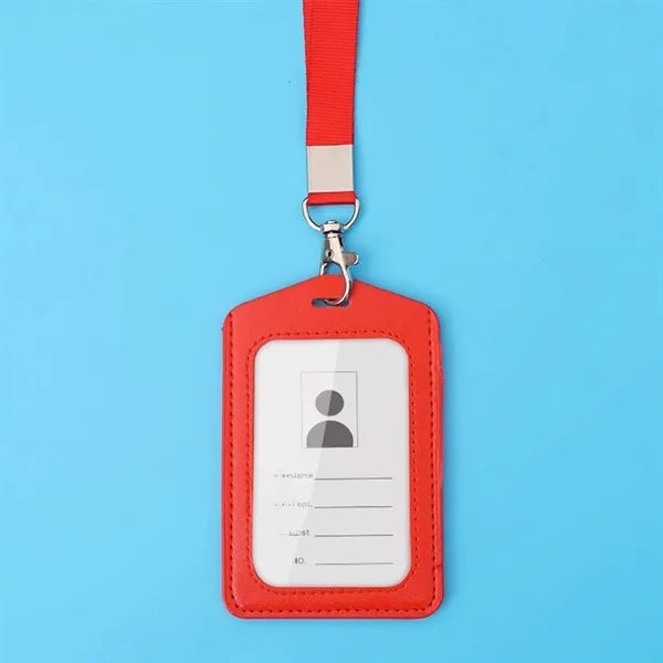 Color PU Leather Badge Holder Exhibition Card