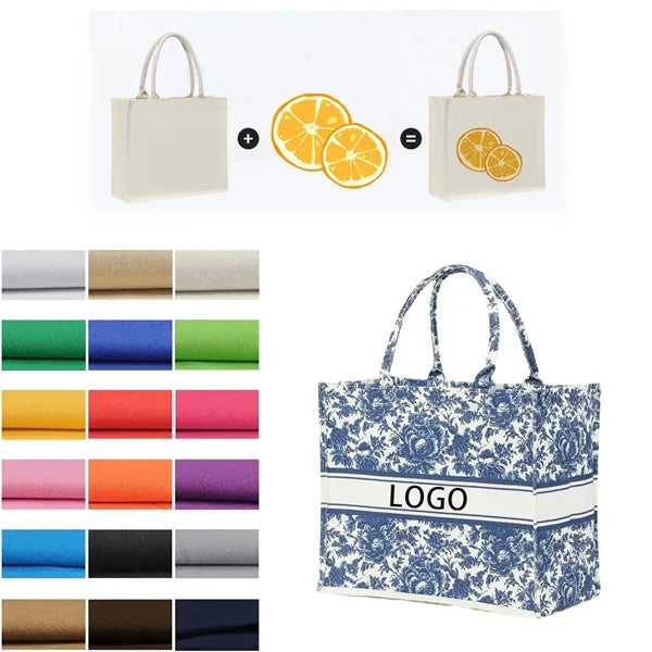 Jacquard Retro Large Capacity Linen Canvas Bags