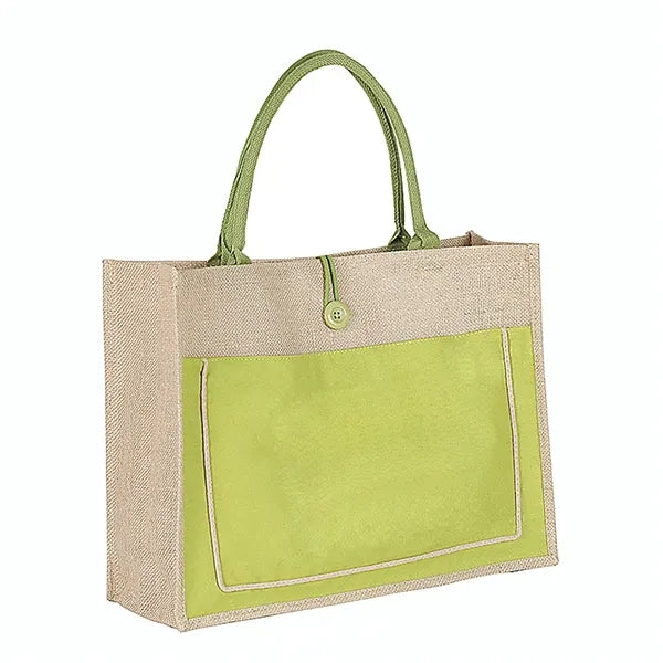 Jute Laminated Purse Gift Shopping Coarse Linen Handbag