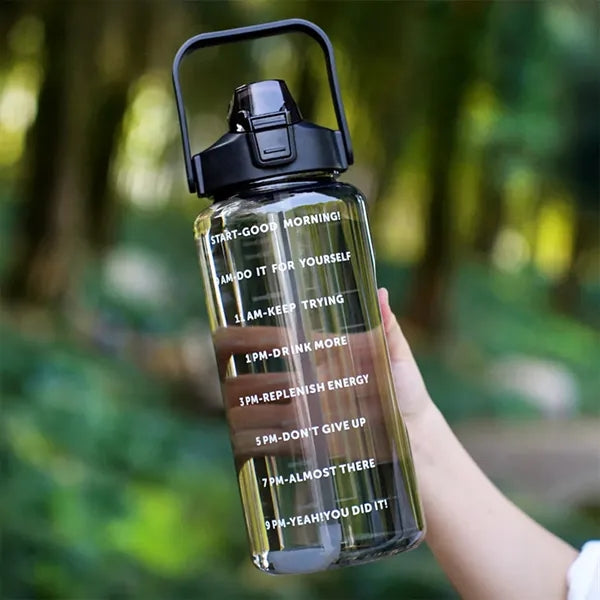 68oz Large Capacity Water Bottles with Straw & Time Marker
