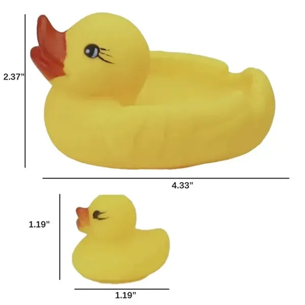 Water Play Bath Toys Rubber 1 Big 3 Small Net Ducks