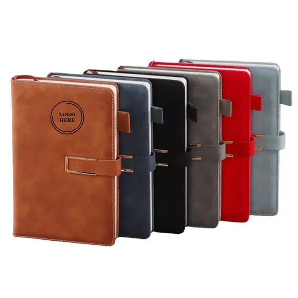 A5 PU Leather Notebook with Secure Magnetic Buckle
