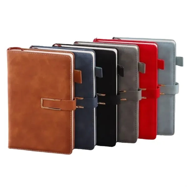 A5 PU Leather Notebook with Secure Magnetic Buckle
