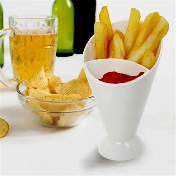 Portable 2 In 1 French Fry Rack Sauce Cup Holder Set