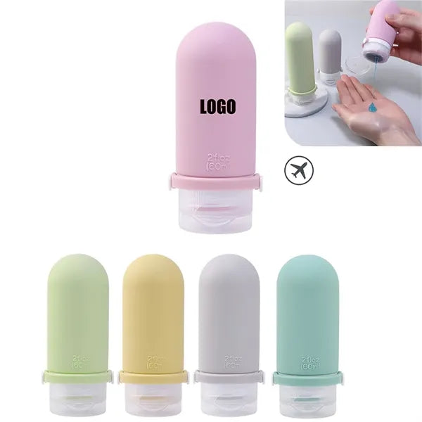 2 Oz Refillable Silicone Travel Shampoo Container Bottle