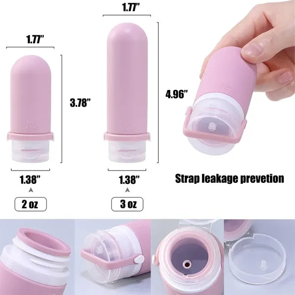 2 Oz Refillable Silicone Travel Shampoo Container Bottle
