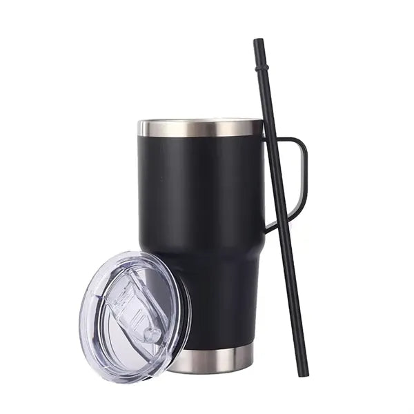 20oz Insulated Stainless Steel Tumbler With handle and straw