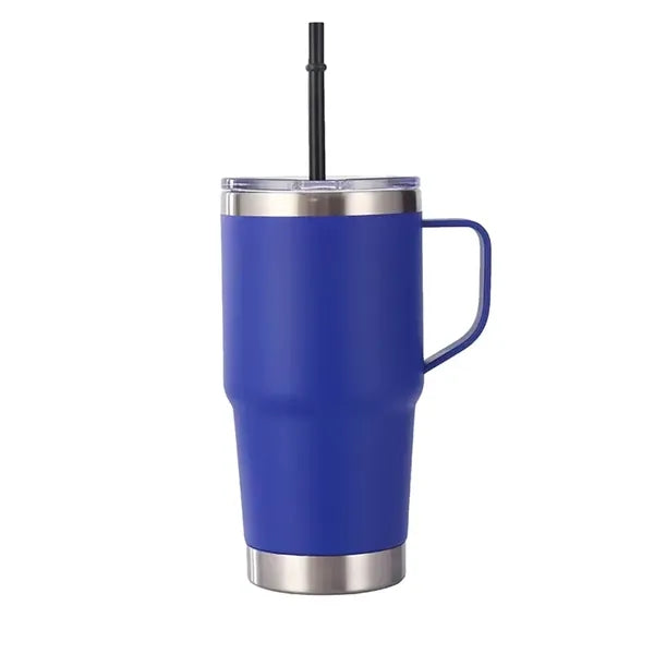 20oz Insulated Stainless Steel Tumbler With handle and straw