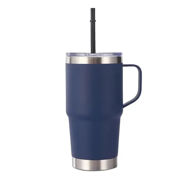 20oz Insulated Stainless Steel Tumbler With handle and straw