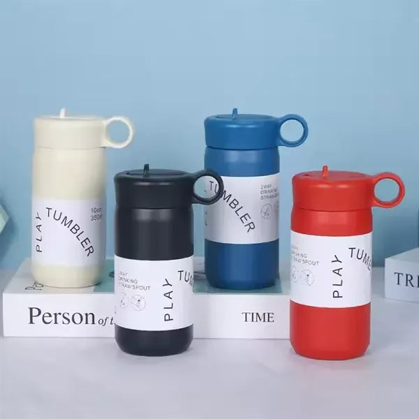 350ml Insulated Stainless Steel Coffee Mug With Handle Lid