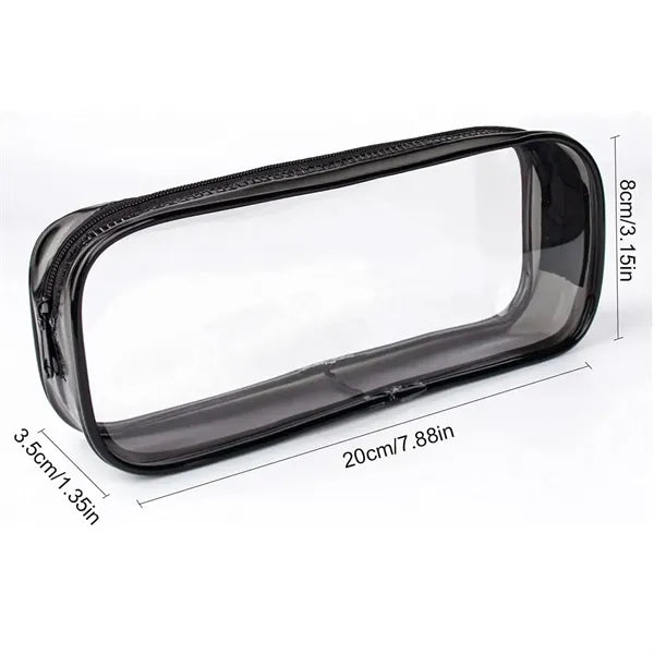 PVC Pencil Bag Zipper Pouch Clear Transparent Waterproof