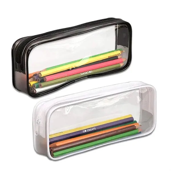 PVC Pencil Bag Zipper Pouch Clear Transparent Waterproof