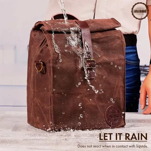 Insulated Waxed Canvas Lunch Bag