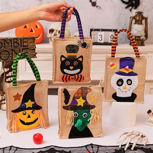 Halloween Burlap Tote Bags