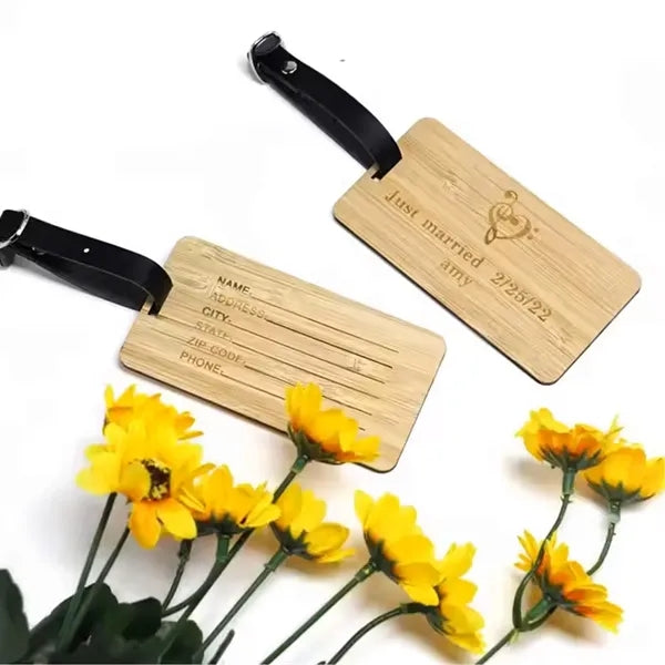 DIY Wooden Luggage Tag Travel Hotel Registration Label