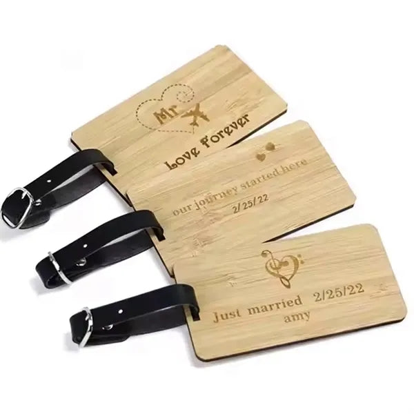 DIY Wooden Luggage Tag Travel Hotel Registration Label