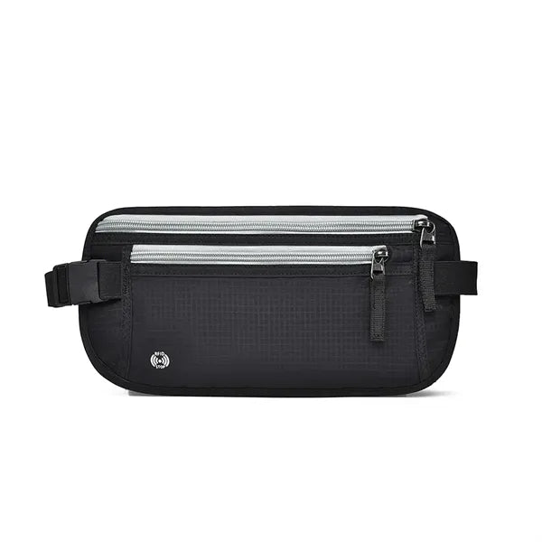 RFID Block Light Travel Waist Fanny Bag W/ Secure Zipper