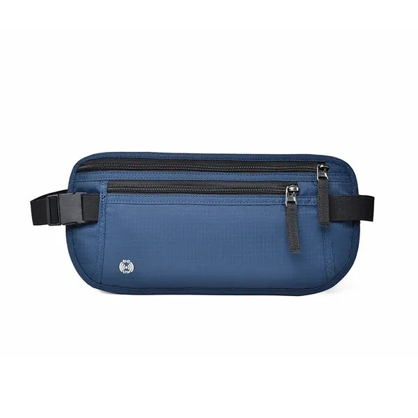 RFID Block Light Travel Waist Fanny Bag W/ Secure Zipper