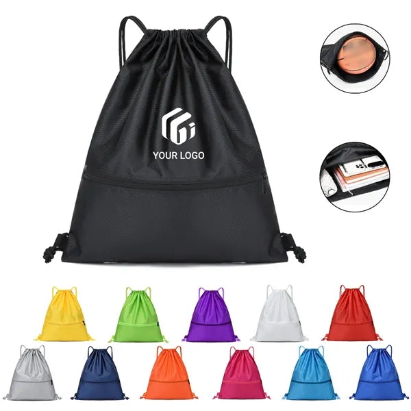 Large capacity portable sports fitness drawstring backpack