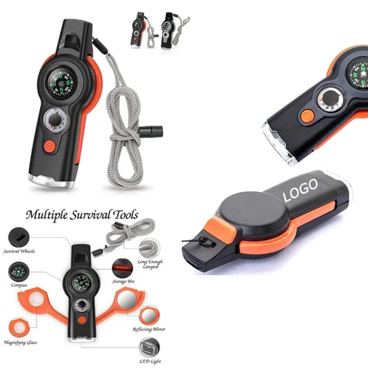 7-in-1 Multi-Purpose Survival Multi-function Safety Whistle