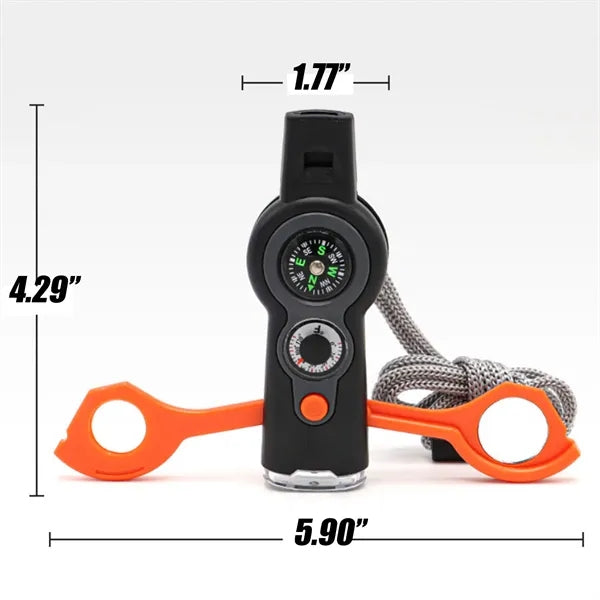 7-in-1 Multi-Purpose Survival Multi-function Safety Whistle