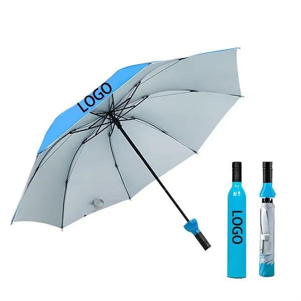 Portable Compact Wine Bottle Shaped Umbrella