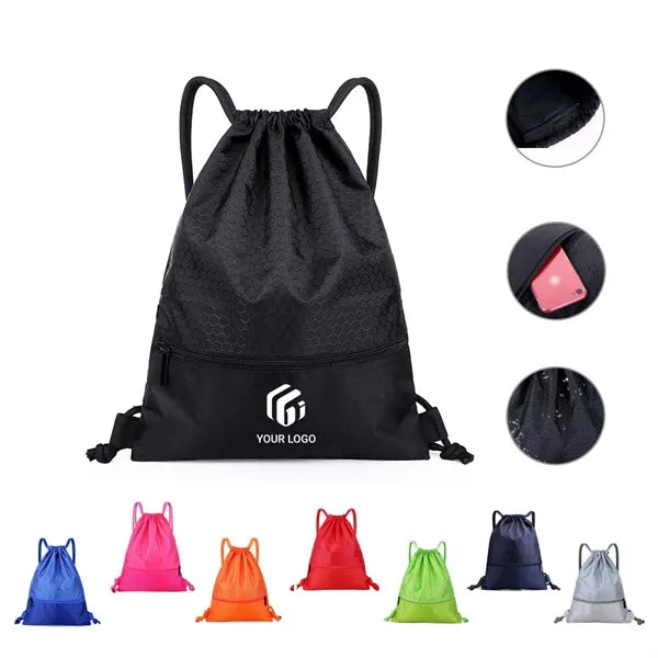 Waterproof Nylon Drawstring Backpack for Outdoor Gym Use