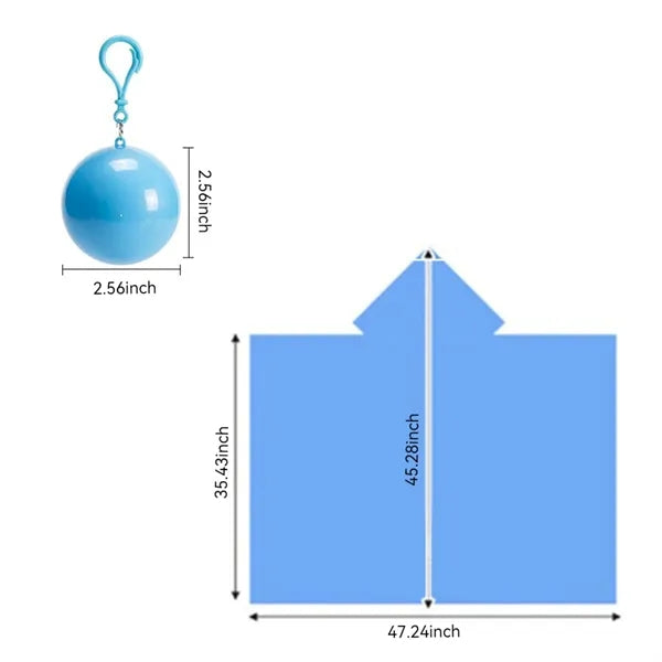 Portable Lightweight Ball Disposable Outdoor Raincoat Poncho