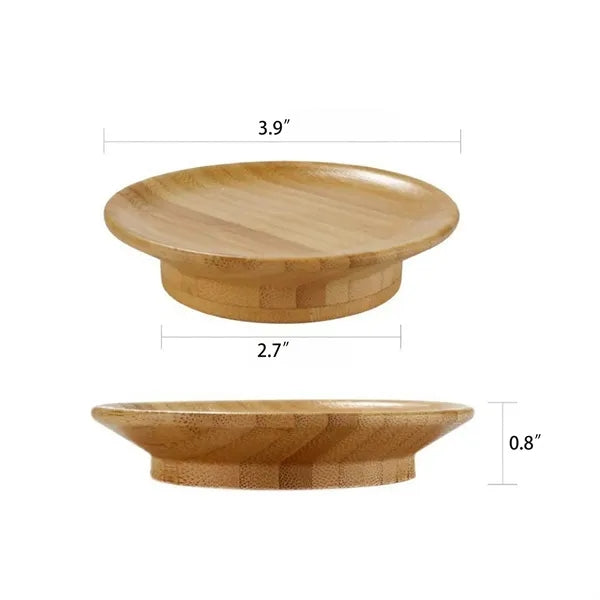 3.9" Round Bamboo Wine Glass Cover