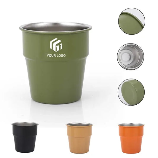 Practical portable outdoor camping stainless steel cup