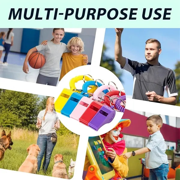 Plastic Sport Whistle with Stretchable Coil Wrist