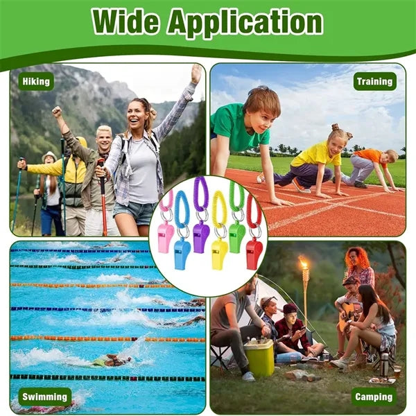 Plastic Sport Whistle with Stretchable Coil Wrist
