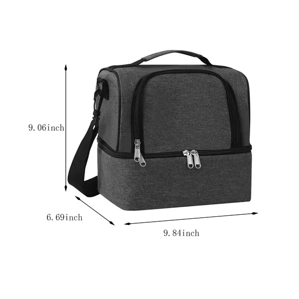 Large capacity double picnic insulated cooler lunch bag