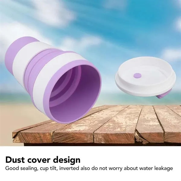 12oz collapsible silicone travel cup for camping hiking