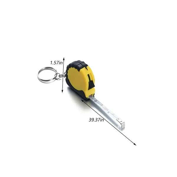 Mini Portable Automatic Rebound Steel Tape Measure Keychain