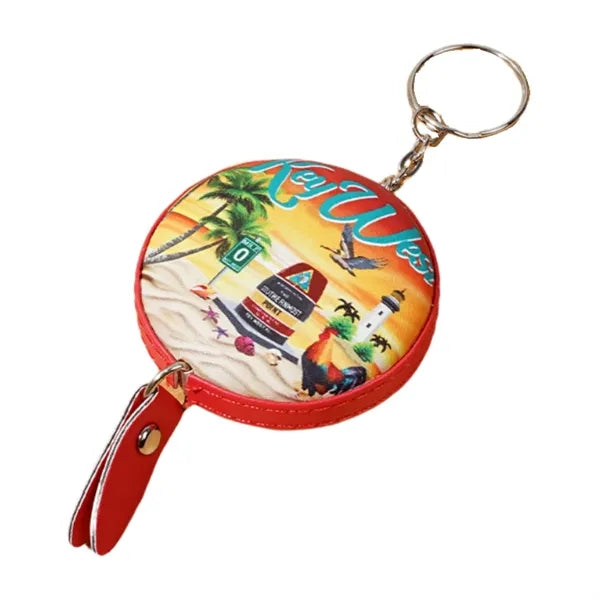 Round Leather Tape Measure Keychain, 60 inches