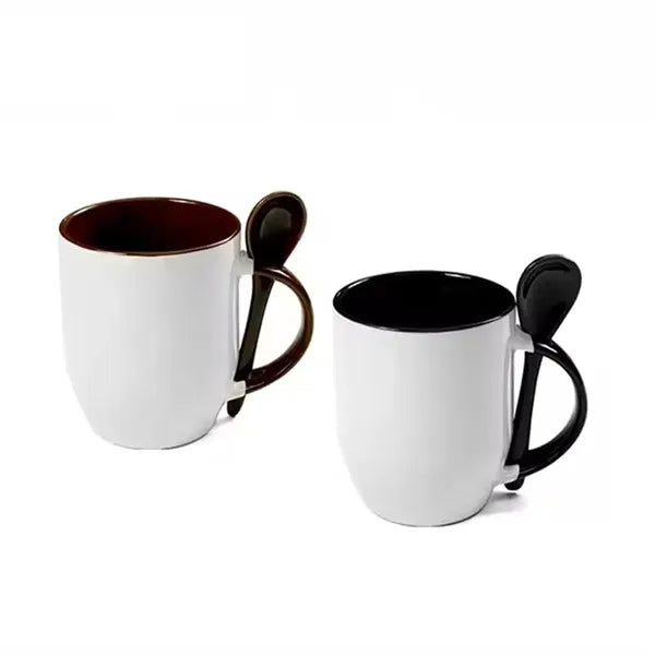 12 Oz. Ceramic Mug Coffee Cup W/Spoon